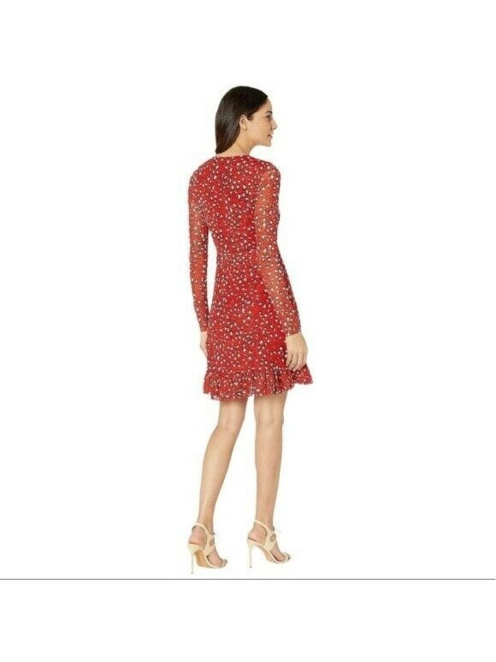 Sanctuary Emma Ruffled Wrap Dress, Red, Size M - Picture 3 of 11